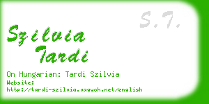 szilvia tardi business card